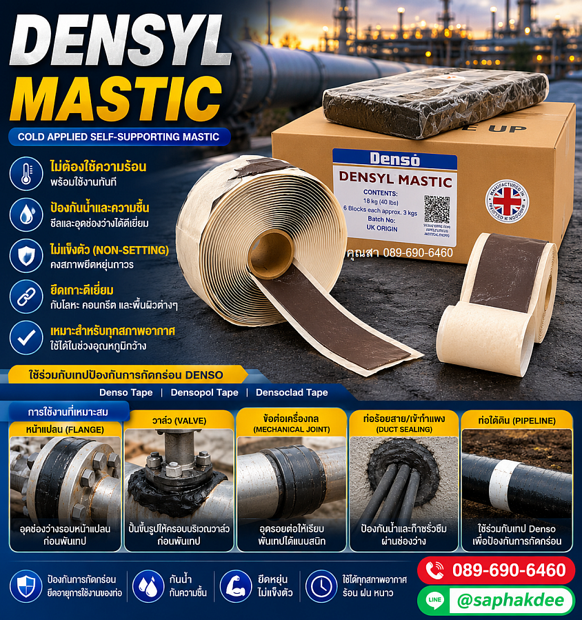 DENSYL MASTIC เทปกาวขี้หมา เทปอุดรอยรั่ว